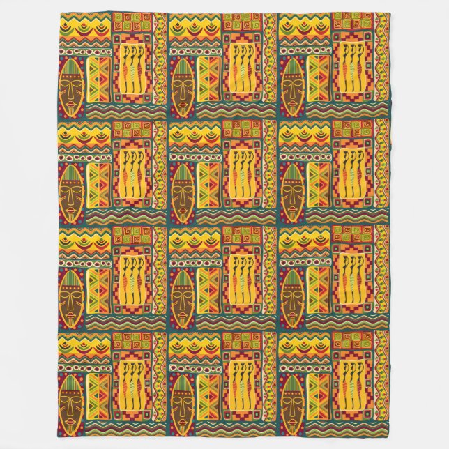 Afrikansk folkart - sömlösa former Mönster 1 Fleecefilt (Framsidan)