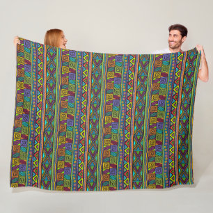Afrikansk folkart - sömlösa former Mönster 2 Fleecefilt