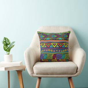 Afrikansk folkart - sömlösa former Mönster 2 Kudde