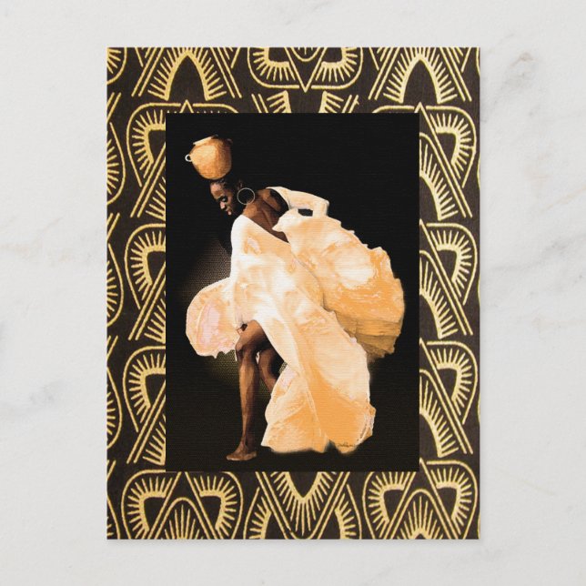 Afrikansk folkdans vykort (Framsida)