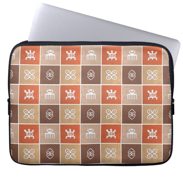 Afrikansk geometrisk Adinkra-symbol Laptop Fodral (Framsidan)