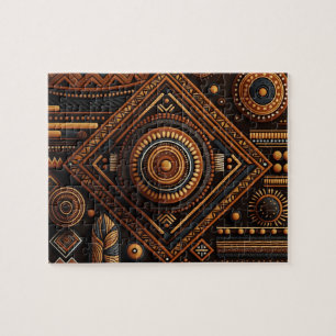 Afrikansk geometrisk etnisk tradition mönster pussel