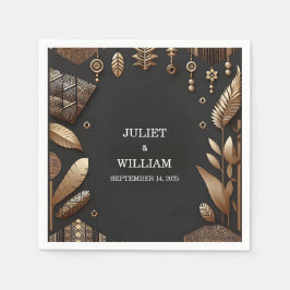 Afrikansk Ghana Brown Traditional Nigeria Bröllop Pappersservett