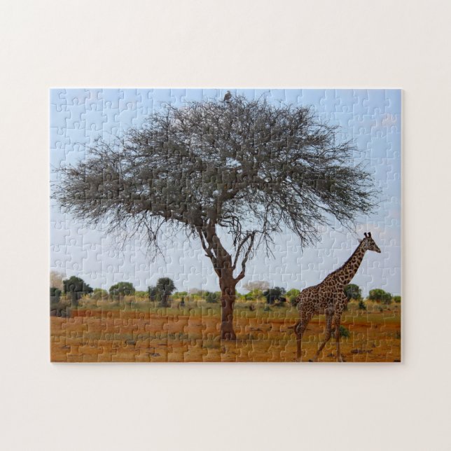 Afrikansk giraff. pussel (Horisontell)