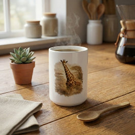 Afrikansk Giraffkonst | Elegant Vildlivssafari Kaffemugg