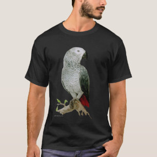 Afrikansk grå färgpapegoja (den mörka designen) tee shirt