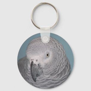 Afrikansk grå färgpapegoja Keychain Nyckelring