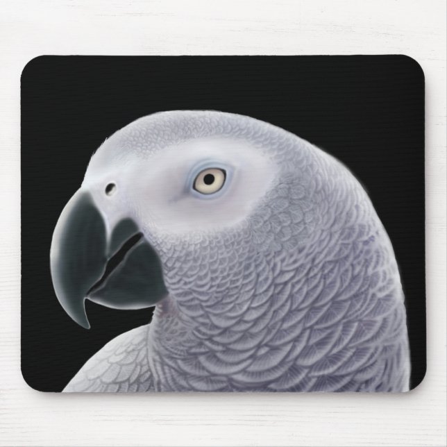 Afrikansk grå färgpapegoja Mousepad Musmatta (Framsidan)