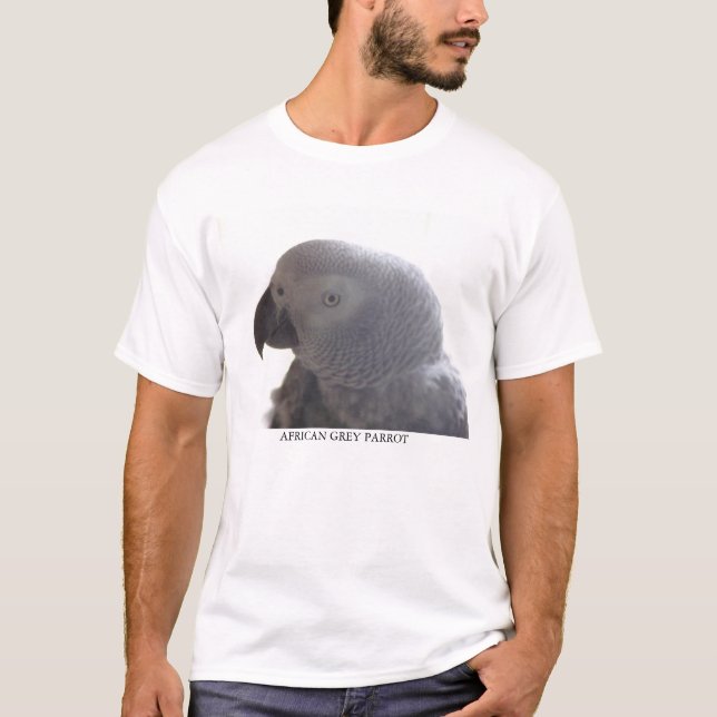 Afrikansk grå färgpapegoja t-shirt (Framsida)