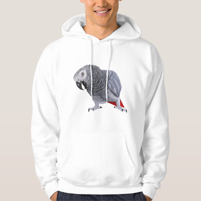 Afrikansk grå papegoja fågel hoodie (Framsida)