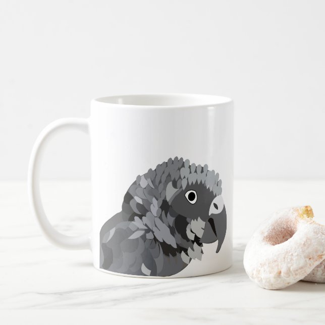 Afrikansk Grå Papegoja Fågelälskare Kaffemugg (Med munk)