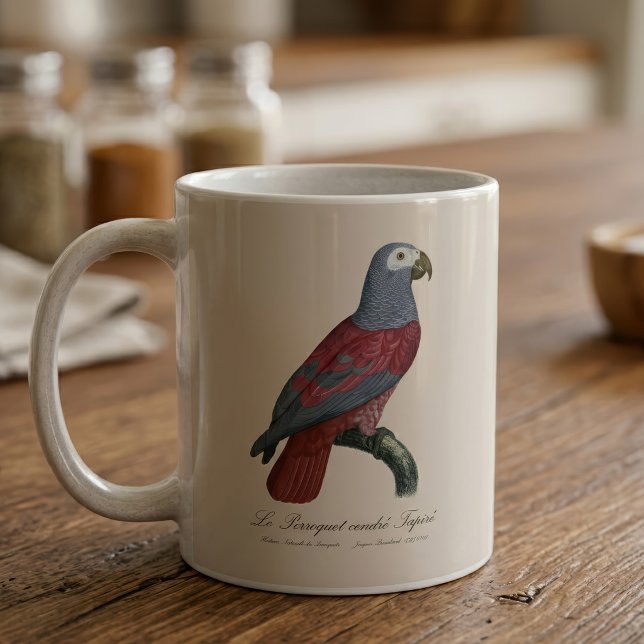 Afrikansk grå papegoja Röd faktor Psittacus Eritha Kaffemugg (African Grey Parrot Red Factor Psittacus Erithacus. Coffee Mug )