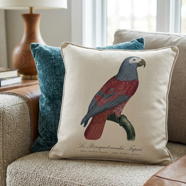 Afrikansk grå papegoja Röd faktor Psittacus Eritha Kudde (African Grey Parrot Red Factor Psittacus Erithacus. Throw Pillow)