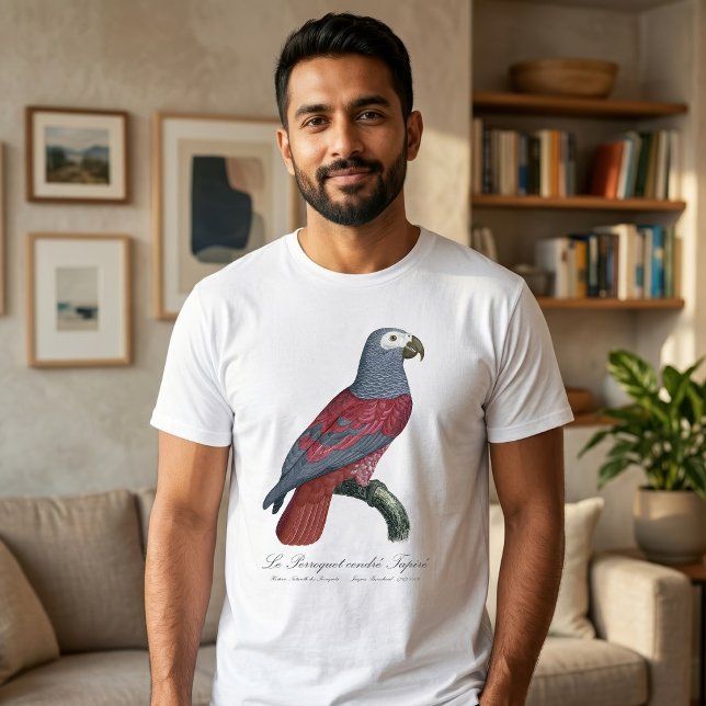 Afrikansk grå papegoja Röd faktor Psittacus Eritha T Shirt (African Grey Parrot Red Factor Psittacus Erithacus. Men Basic White T-Shirt)