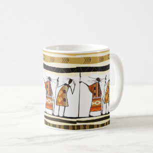 Afrikansk grafik, stamjägare kaffemugg