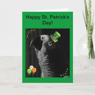 Afrikansk Grått Lycklig St. Patrick's Day Greeting Kort