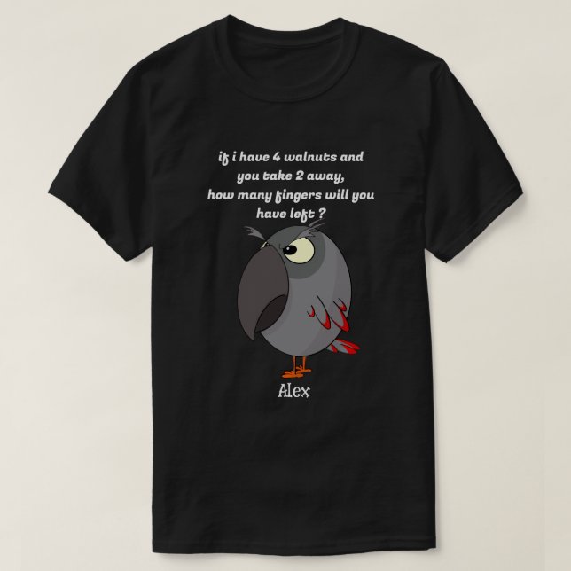 Afrikansk Grått-papegoja Se upp för finger! T Shirt (Design framsida)