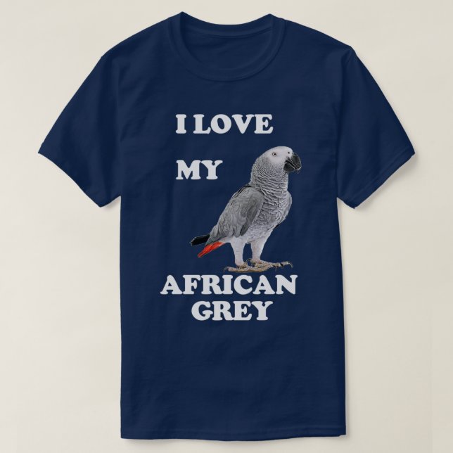 Afrikansk Grått Parrot 26 T Shirt (Design framsida)