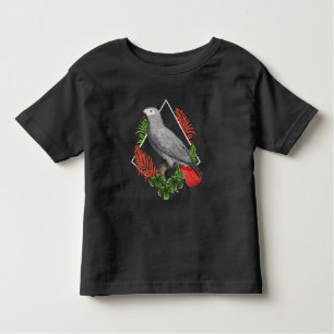 Afrikansk Grått Parrot Älskare Flower T Shirt
