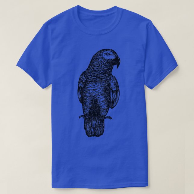 Afrikansk Grått Parrot Bird T Shirt (Design framsida)