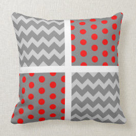 Afrikansk Grått Parrot Chevron/Polka Dot Pillow Kudde