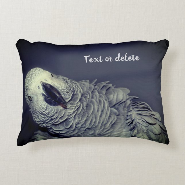 Afrikansk Grått Parrot Cute Bird Personlig Prydnadskudde (Framsidan)