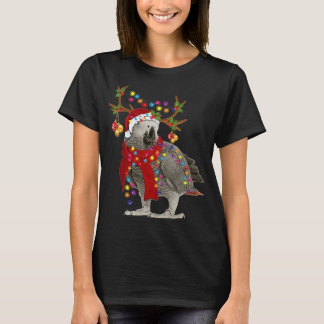 Afrikansk grått parrot Gorgous Reindeer jul Tr T Shirt (Framsida)