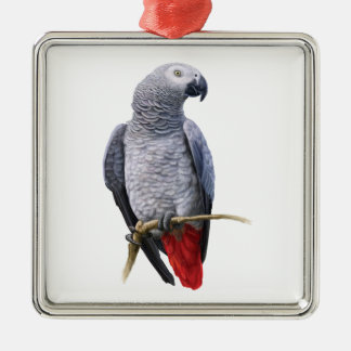 Afrikansk Grått Parrot Julgransprydnad Metall