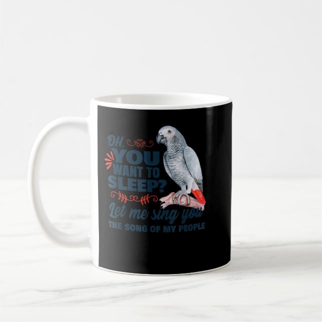 Afrikansk grått parrot kaffemugg (Vänster)