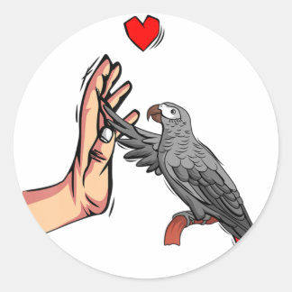 Afrikansk Grått Parrot Kärlek lustiga Womens Runt Klistermärke