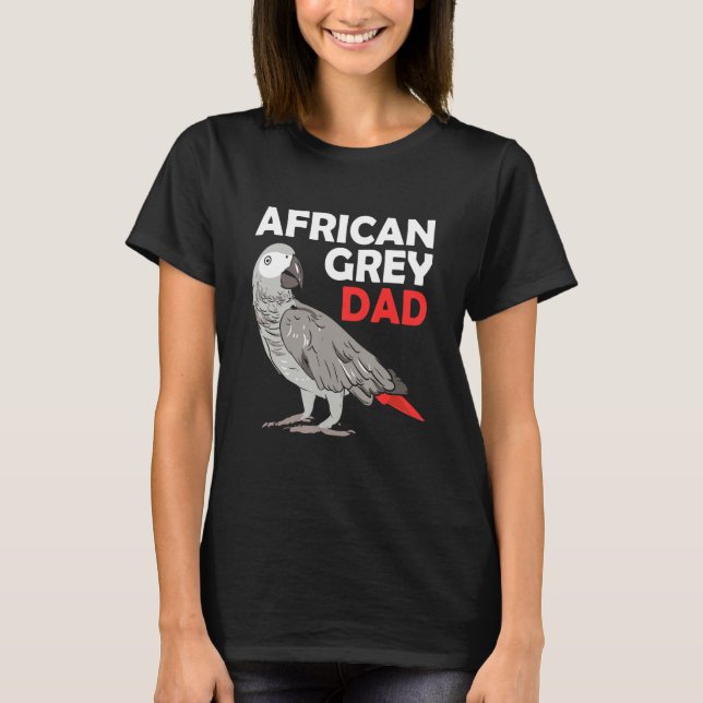 Afrikansk Grått Parrot Pappa Kongo Bird Far T Shirt (Framsida)