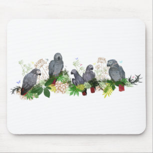Afrikansk Grått Parrot Party Mousemat Musmatta