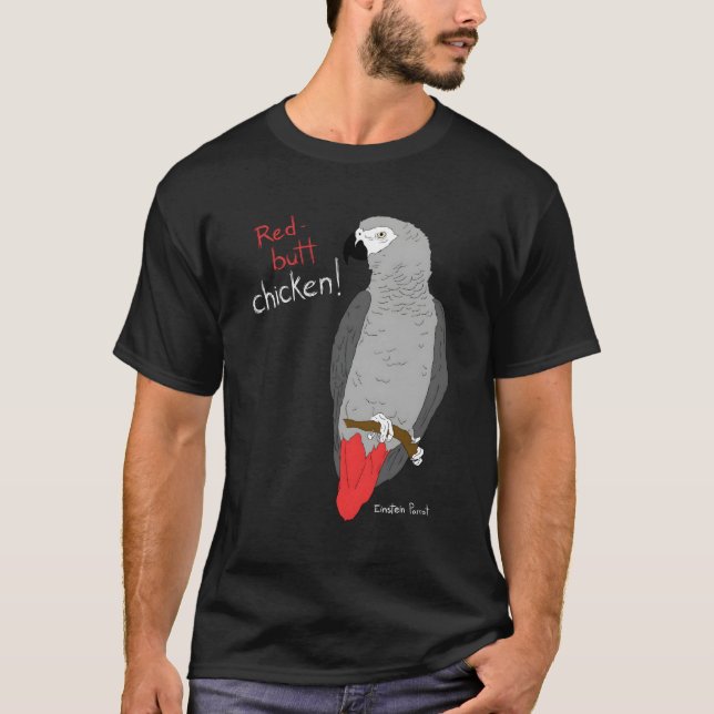 Afrikansk Grått Parrot Red Butt Chicken Hoodie T Shirt (Framsida)