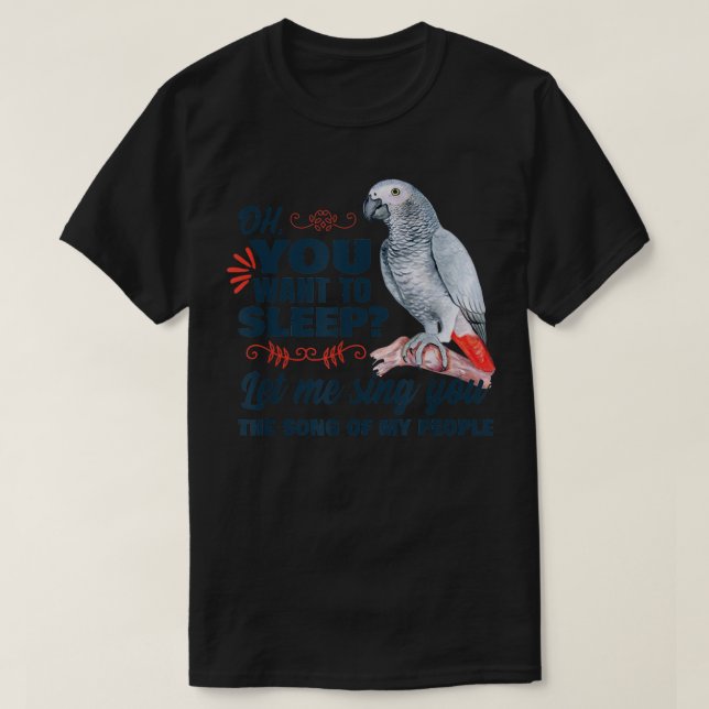 Afrikansk grått parrot t shirt (Design framsida)