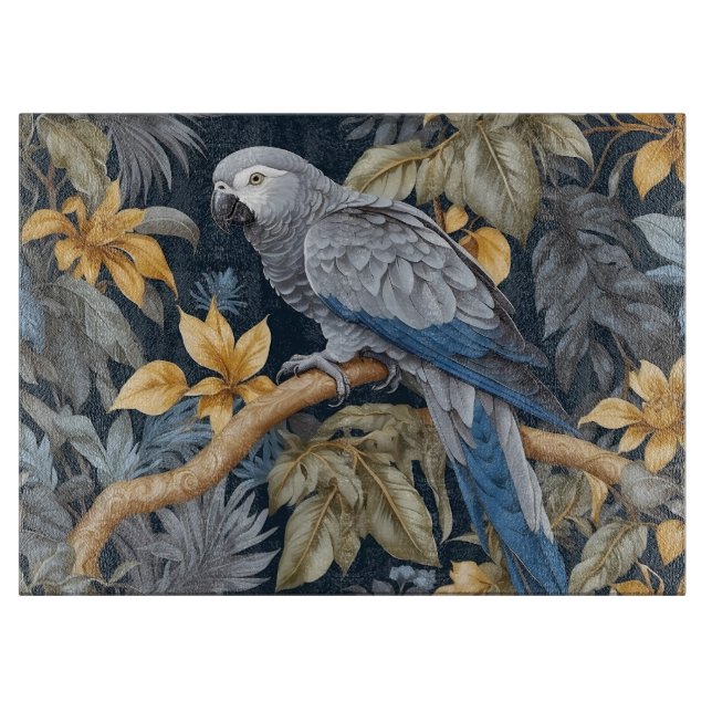 Afrikansk Grått Parrot Tropical Löv (Framsidan)