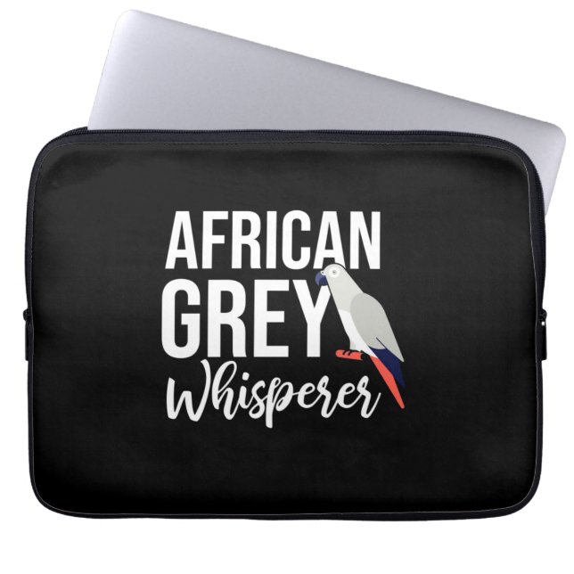 Afrikansk Grått Parrot Whisperer Laptop Fodral (Framsidan)