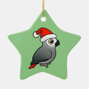 Afrikansk Grått Santa Julgransprydnad Keramik