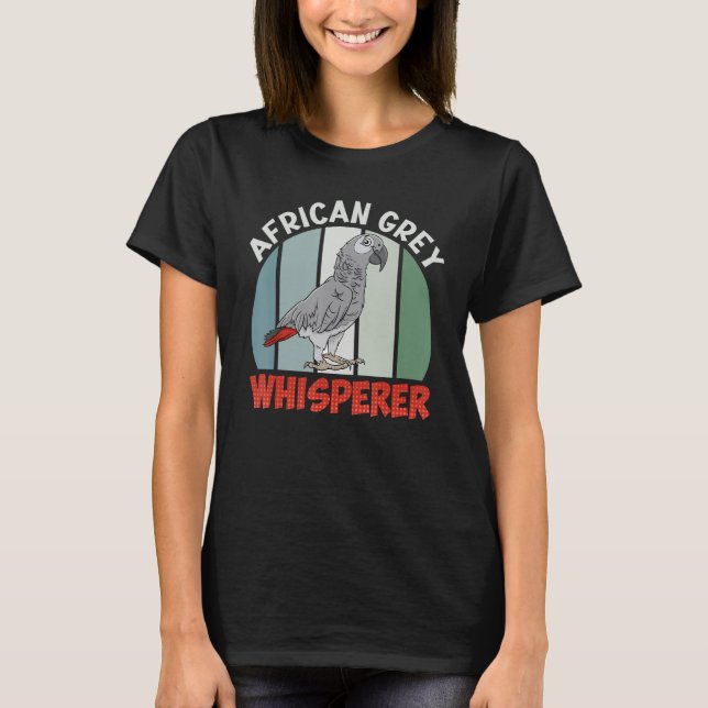 Afrikansk Grått Whisperer Parrots Bird Grått Parro T Shirt (Framsida)