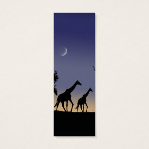 Afrikansk gryning - giraffer litet visitkort