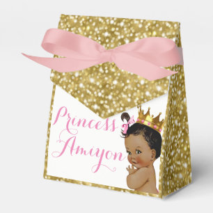 Afrikansk guld- glitterparty favors för Princess Presentaskar