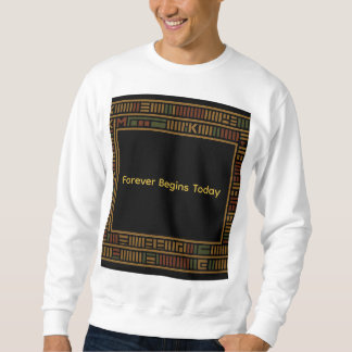 Afrikansk Guld Kente Mönster Sweatshirt