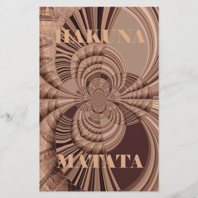 Afrikansk hakuna Matata Fractal Art-utskrift/grafi Brevpapper (Framsida)