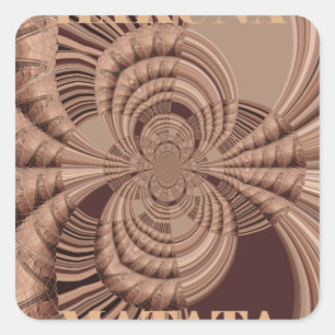Afrikansk hakuna Matata Fractal Art-utskrift/grafi Fyrkantigt Klistermärke