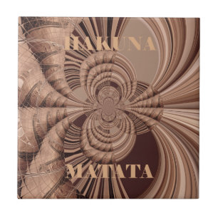 Afrikansk hakuna Matata Fractal Art-utskrift/grafi Kakelplatta