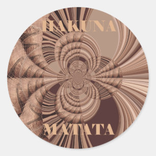 Afrikansk hakuna Matata Fractal Art-utskrift/grafi Runt Klistermärke