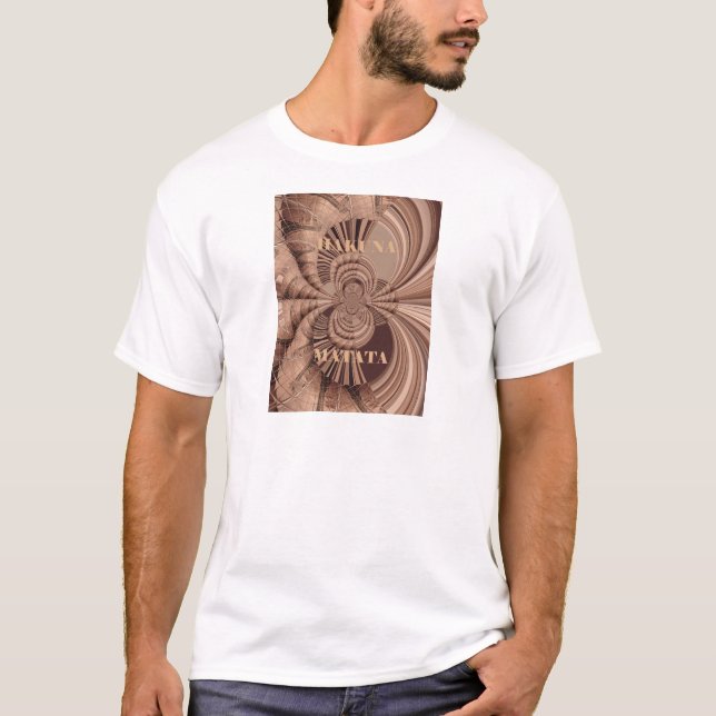 Afrikansk hakuna Matata Fractal Art-utskrift/grafi T-shirt (Framsida)