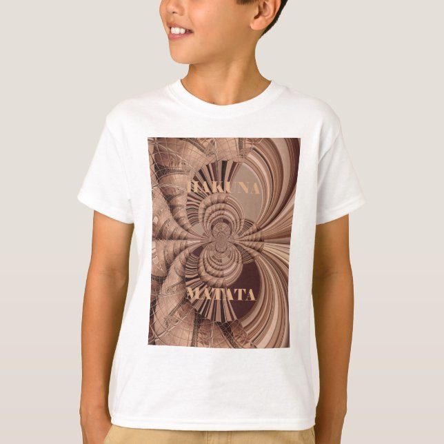 Afrikansk hakuna Matata Fractal Art-utskrift/grafi T-shirt (Framsida)