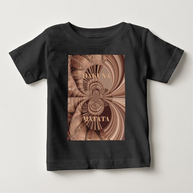 Afrikansk hakuna Matata Fractal Art-utskrift/grafi T Shirt (Framsida)