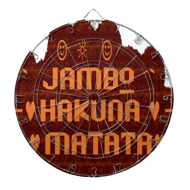 Afrikansk Hälsning: Jambo Hakuna Matata Wood Desig Piltavla (Framsidan)