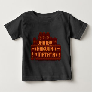 Afrikansk Hälsning: Jambo Hakuna Matata Wood Desig T-shirt